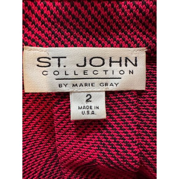 St. John Collection By Marie Gray K716335 Chevron Knit Zip-Up Jacket  Size 2 Pin - Picture 10 of 16
